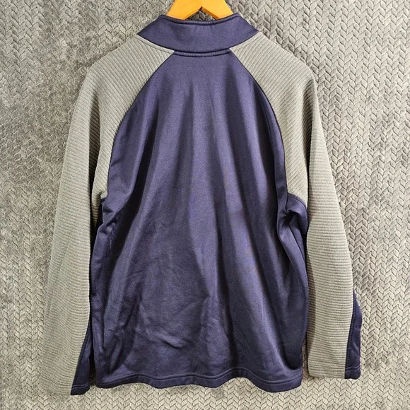 Notre Dame Fighting Irish‎ Quarter Zip Pullover Sweatshirt Mens L Navy Gray - Picture 7 of 8